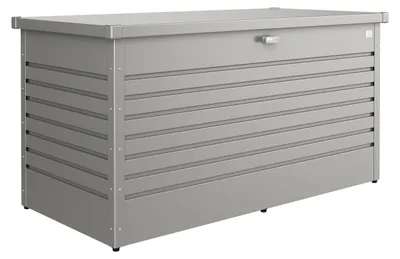 Produktbild von Biohort LeisureTime Box 160, Aufbewahrungsbox, Grau, Quarz-metallic, Rechteckig, Galvanisiertes Stahl, Einfarbig, Draußen