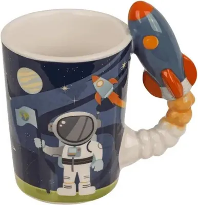 Obrázek produktu pro Kosmonautský hrnek s raketou 375 ml - dárek pro chlapce