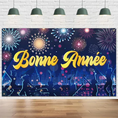 Neujahrsbanner 2024, blau-silber, 2-teilig, für Silvesterdekoration