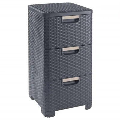 Produktbild von Curver 206315 Storage Drawer Tower Wicker Look Polypropylene 3 x 14 L