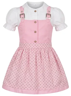 Produktbild von 3-tlg Kinder Dirndl Mädchendirndl dirndlbluse dirndlschürze kleid Rosa, Größe:116