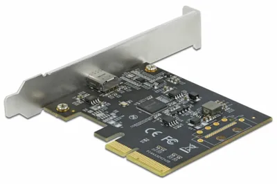 Zdjęcie produktu dla DeLOCK Karta PCI Express x4 do 1 x zewnętrzne SuperSpeed USB 20 Gbps (USB 3.2 Gen 2x2) USB Type-C żeński, PCIe, PCIe, USB 3.2 Gen 2 (3.1 Gen 2), Niskoprofilowy, PCIe 3.0, Stal nierdzewna, PC