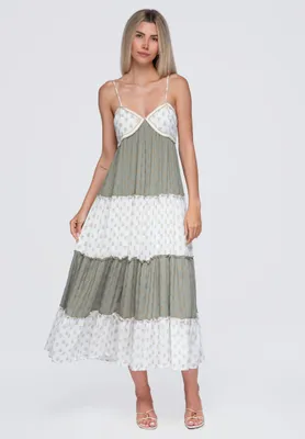 Produktbild von LARICA Kleid Maxi V-Ausschnitt Fließend OW-DLR-E0007 green L