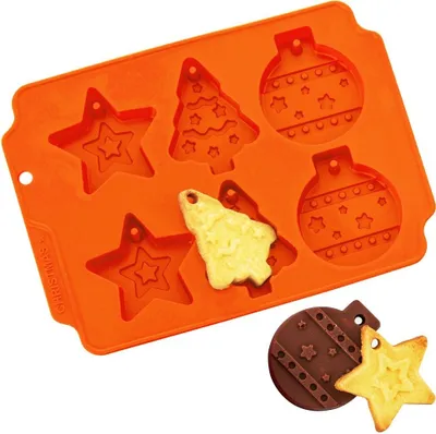 Produktbild von Orion Backform SILIKONBACKFORM für Kekse Glaskugel Weihnachtsbaum Sternchen