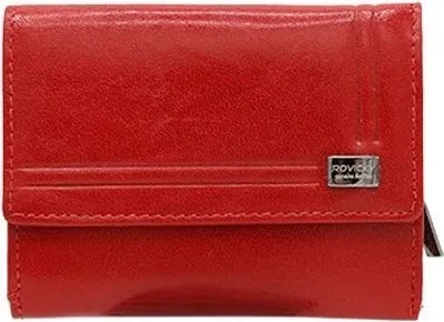 Produktbild von Rovicky | Großes Portemonnaie, mit Lederschließe, für Frauen, Naturleder, Rot, 15x10 cm