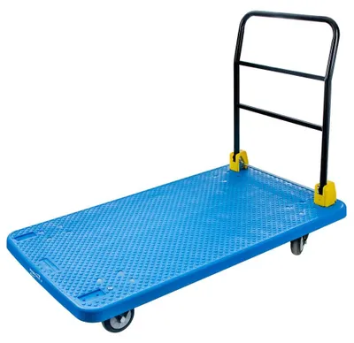 Zdjęcie produktu dla Wózek transportowy platformowy magazynowy FORKBERG koła łożyskowane 500kg XXL składany niebieski