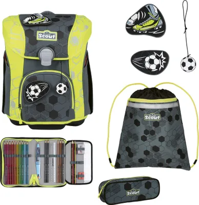 Produktbild von Scout Schulranzen Superflash Extreme Micro Set 4-teilig Soccer Star grau