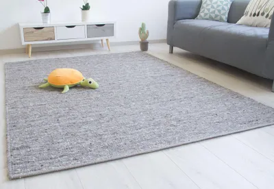 Produktbild von Steffensmeier Handwebteppich Laufenburg | Wolle (Schurwolle), Grau, handgewebt, Größe: 250x340 cm Wohnzimmer und Schlafzimmer