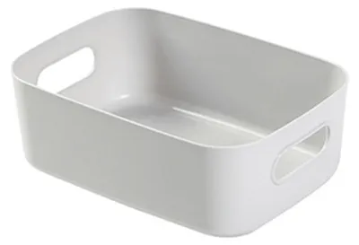 Immagine prodotto di Cestino portaoggetti da scrivania, contenitore cosmetici in PP, scrivanie, piccoli oggetti, organizer con maniglia per la casa, piccolo, grigio