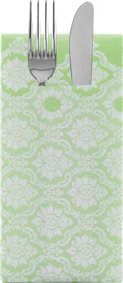Produktbild von Sovie HORECA Besteckserviette Mandy in Apfelgrün aus Linclass® Airlaid 40 x 40 cm, 100 Stück - Ornamente