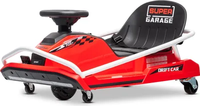 Immagine prodotto di Beneo Motors Drift Go-Kart elettrico 24V, rosso, motore brushless da 300 W, batteria al litio, modalità drift con velocità fino a 14 km/h, telaio robusto in acciaio, cintura di sicurezza, sedile sportivo, volante multifunzione