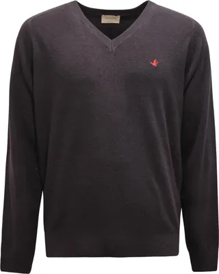 Obrázek produktu pro 9207Av Maglione Uomo Brooksfield Man Vlněný Svetr S Výstřihem Do V Šedá/Modrá
