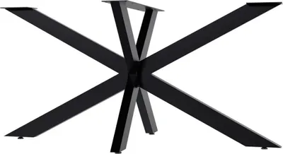 Produktbild von Industrielle Tischbeine aus Stahl – Tischgestell – Kratzdesign | Farbe: Schwarz | Größe: 150x78x71 cm