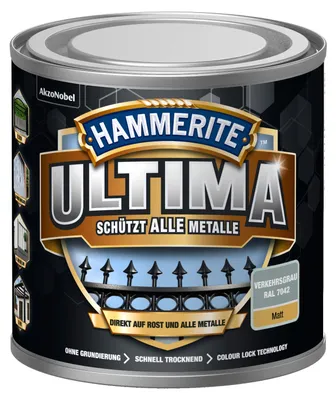 Produktbild von Hammerite Metall-Schutzlack ULTIMA Matt 250ml | Verkehrsgrau RAL704