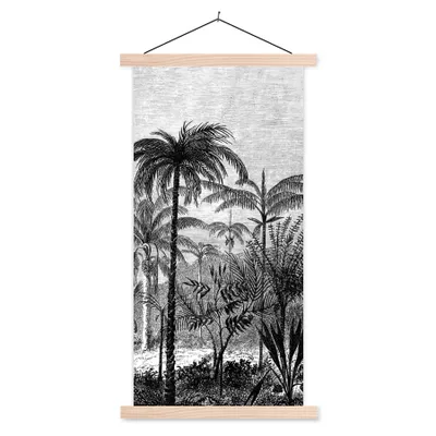 Produktbild von MuchoWow® Textilposter Design - Baum - Dschungel 60x120 cm mit holzfarbenen Rahmen - Holz