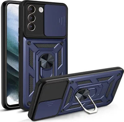 Image de Galaxy S21+ Plus 5G Case with Ring, Stand, Camera Protection, TPU Bumper, Silicone Case for Samsung Galaxy S21 Plus 5G Blue