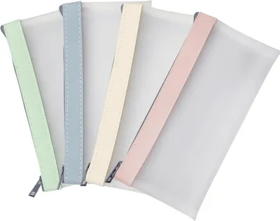 Zdjęcie produktu dla Przezroczyste pojemniki na długopisy, 4 sztuki, 19,5 x 9,5 cm, wodoodporne, do biura i szkoły