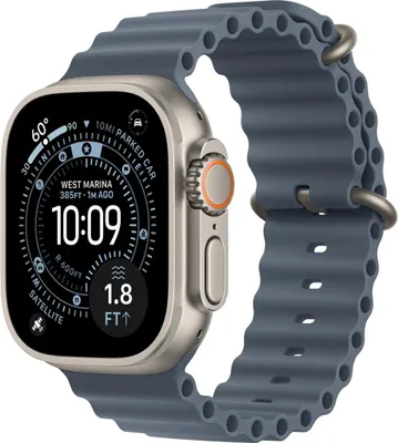 Immagine prodotto di Apple Natural Titanium Finish Band Blu Fluoroelastomero, Titanio