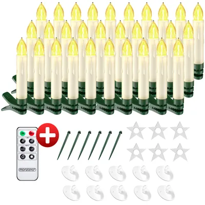 Productafbeelding van Kerstverlichting 30x LED Kaars Warmwit Afstandsbediening