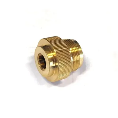 Zdjęcie produktu dla Adapter gazowy Zatechs US na EU 20 bar 1" gwint US x 7/16" EU przyłącze kartusza palnik lutowniczy grill gazowy urządzenie grzewcze
