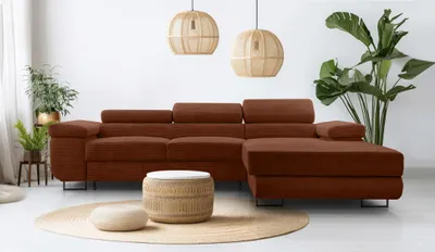 Produktbild von AX LIVING Cord Couch L Form – Arborio R Wohnlandschaft 280 cm in Ziegelrot