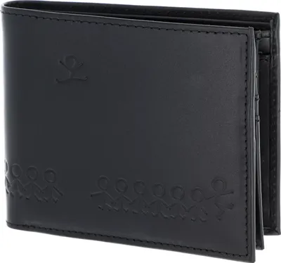 Produktbild von oxmox Leder Geldbörse Leather RFID Protect Querscheinbörse Jumping Jack Embossed Black schwarz