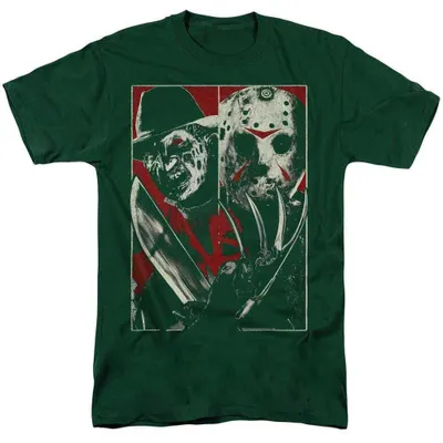 Imagen del producto de Camiseta "Freddy vs. Jason" para hombre/mujer, uni, modelo TV38495 (talla 3XL), color verde oscuro, Imagen generada por IA