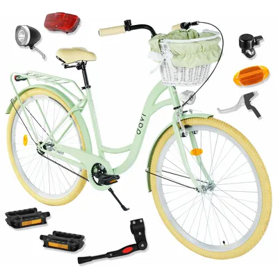 Produktbild von Damenfahrrad Davi Lila 28", 1 Gang, 155-180 cm, Grün/Creme