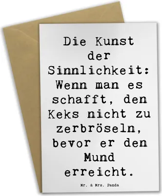 Produktbild von Mr. & Mrs. Panda jubiläumskarte Spruch Kunst der Sinnlichkeit - Weiß - Geschenk, Genuss, Gefühl, Alltagsfluchten, Glückwunschkarte, Zitat, Grußkarten, Motivation, Düfte
