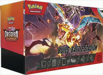 Zdjęcie produktu dla Pokemon Obsidian Flames Build & Battle Stadium Box German