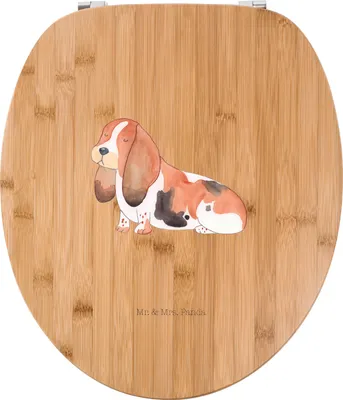 Produktbild von Mr. & Mrs. Panda Toilettendeckel Hund Basset Hound - Transparent - Geschenk, Hundeliebe, Klo-Deckel, Klobrille, Sprüche, WC Deckel, Süß, Toilettenbrille, Brille