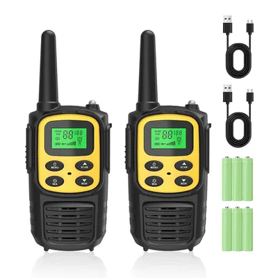 Produktbild von Kinder Walkie Talkie, Fernbedienung 5km, 0,5W Handfunkgerät, Taschenlampe, VOX, USB, FRS Funkgerät,für Outdoor-Abenteuer, Camping, Wandern