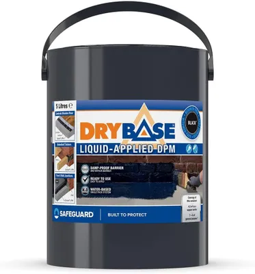 Produktbild von Drybase DPM flüssige Dichtbeschichtung - Feuchtigkeitsisolierende Membran mit Bitumen freier Formulierung. (5 Liter, Schwarz)