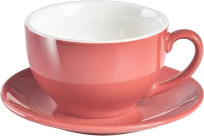 Produktbild von Porzellan-Kaffekanne und Teller 220ml für Cappuccino und Latte