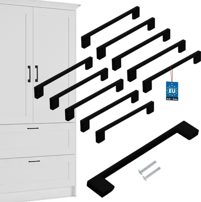 Obrázok produktu pre KOTARBAU® Sada 10 nábytkových úchytiek 190 mm úchytky nábytku ZnAl úchytky skriniek úchytky kuchynských skriniek kuchynské úchytky úchytky zásuviek čierne úchytky nábytku úchytky kuchynských skriniek úchytky dvierok skrinky úchytky nábytku tyčové úchytky