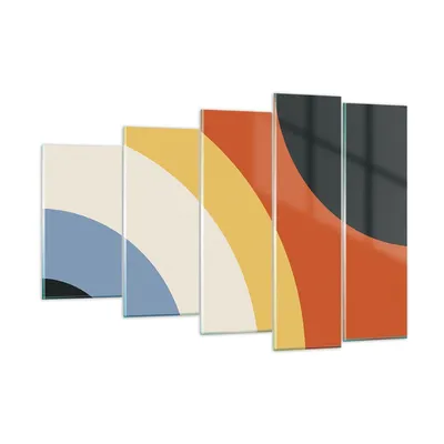 Produktbild von Bilder auf glas - 5 Teile - Abstraktion die Farben Radius - 150x100cm - Glasbilder - Wandbilder - Bilder - Wanddekoration aus Glas - Glas Bilder - Wandbild auf Glas - GEG150x100-4267