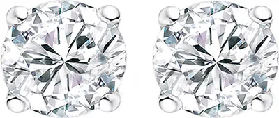 Produktbild von New Bling 9NB-1322 Zilveren Oorbellen met Zirkonia - Oorknopjes - Zirkonia - 6mm - Rhodium - Zilver