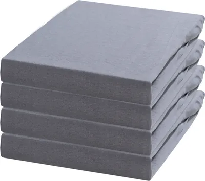 Produktbild von Spannbettlaken - 100 x 200 cm - Anthrazit - Baumwolle - 4er Set