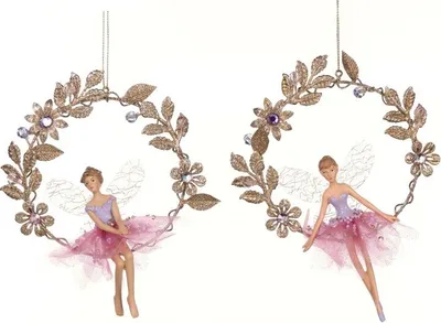 Produktbild von Goodwill Weihnachtshänger Ballerina auf Kranz Rosa-Gold D 18 cm BITTE BEACHTEN: Preis pro Stück