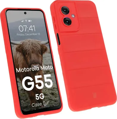 Produktbild von Robuste Handyhülle für Motorola Moto G55 5G, Bizon Case Tur, Rot