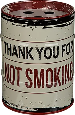 Produktbild von Aschenbecher Sturmaschenbecher Windaschenbecher Metall »Ölfass« Smoking Rauchen THANK YOU FOR Not Smoking
