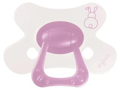 Image de Difrax, tétine naturelle - à partir de 6 mois - Lapin rose framboise