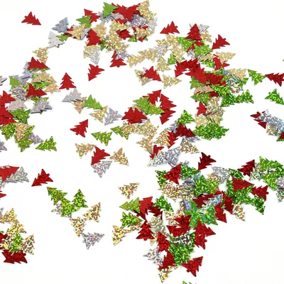 Produktbild von Oblique Unique Tannenbaum Konfetti glänzend irisierend Weihnachtsbaum Tisch Streu Deko für Weihnachten - bunt