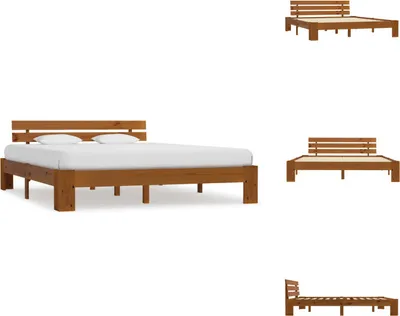 Produktbild von vidaXL Massivholzbett Honigbraun Kiefer 180x200 cm -  Betten & Bettgestelle