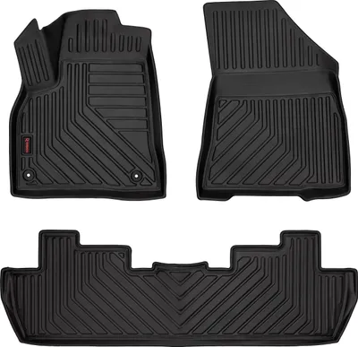 Produktbild von 3D Gummimatten passend für Peugeot 5008 I crossover (2009-2017) – Schwarz, hoher Rand, 3-tlg Set