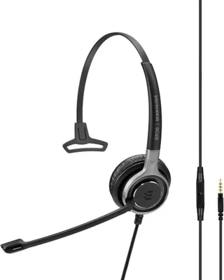 A product shot of a headset with a microphone.