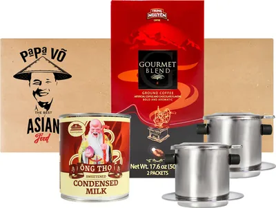 Produktbild von Trung Nguyen Vietnam Kaffee Set* Gourmet Mischung+gezuckerte Kondensmilch+2 Kaffeesiebe