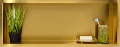 Produktbild von BADLAND Duschnische Wandnische WALL BOX ONE 30x90x10 cm Gold | Duschablage Unterputz aus Edelstahl