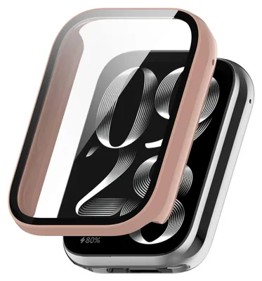 Obrázok produktu pre Pre Xiaomi Smart Band 9 Pro Plastové puzdro PC Smart Case + tvrdené sklo H9 Tempered Glass Pink