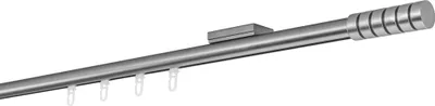 Produktbild von Gardinenstange Maß Innenlauf 20mm Rille 1-lauf Decke Farbe: Edelstahl-Optik, Größe: 370cm